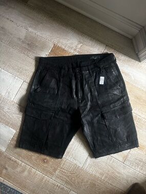 rag & bone Black Denim Cargo Shorts